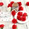 50 Pcs Small Red Artificial Rose Buds – 1.6" Silk Fake Flower Heads for DIY Crafts, Wedding Centerpieces, Bridal Shower, Party & Home Decoration